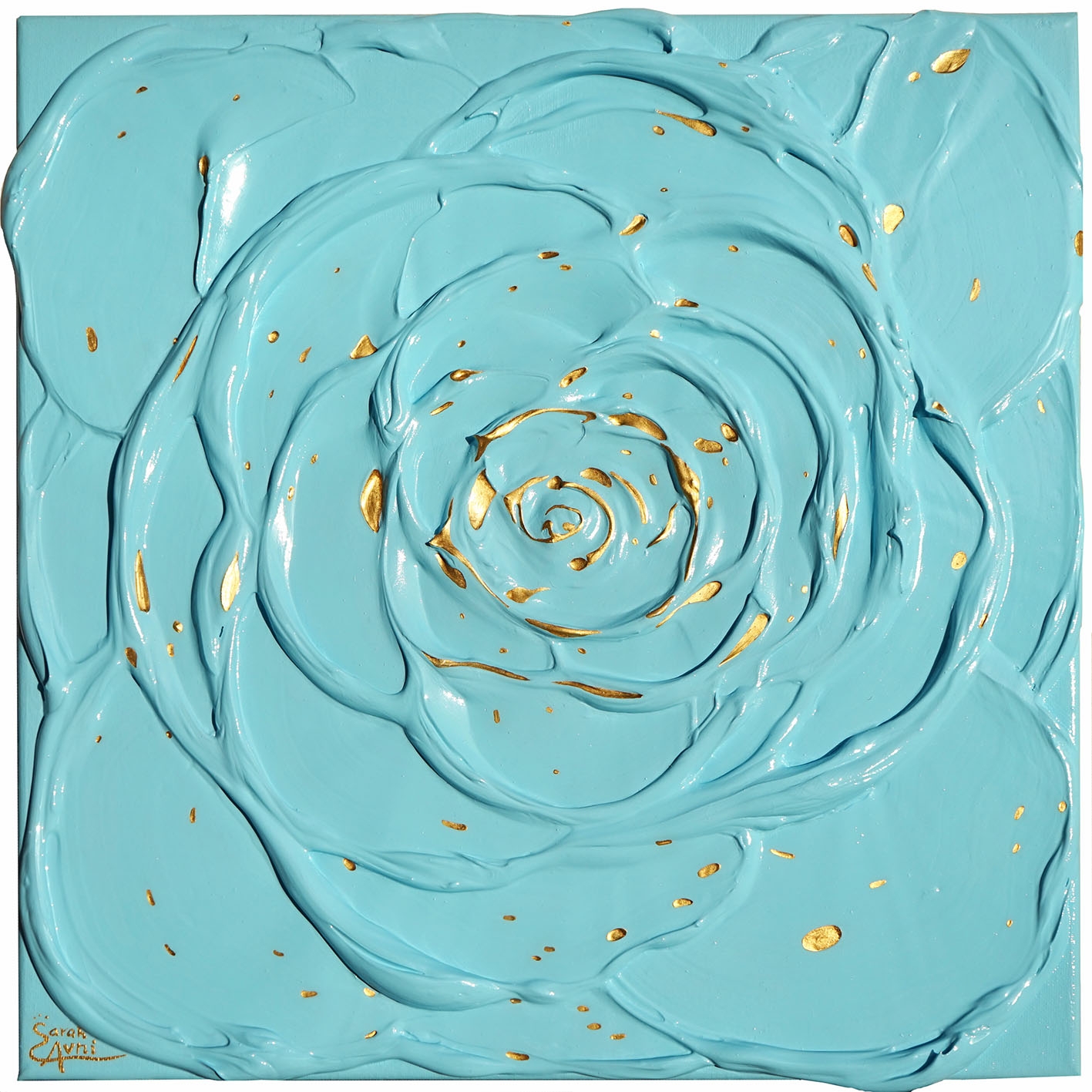 Little Blue Rose with a Touch of Gold II