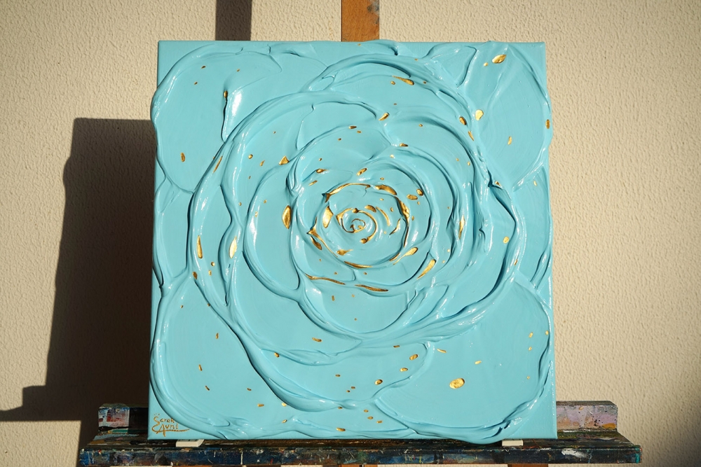 Little Blue Rose with a Touch of Gold II