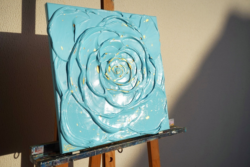 Little Blue Rose with a Touch of Gold II