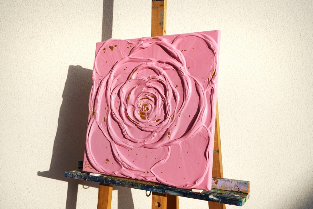 Little Pink Rose With a Touch of Gold III