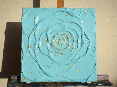 Little Blue Rose with a Touch of Gold II