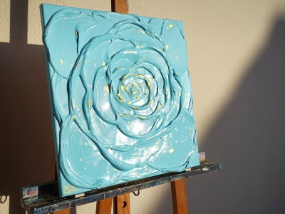 Little Blue Rose with a Touch of Gold II