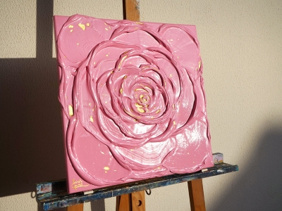 Little Pink Rose With a Touch of Gold III