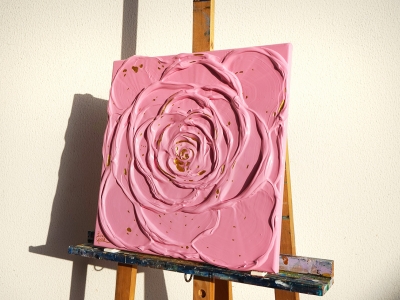 Little Pink Rose With a Touch of Gold III